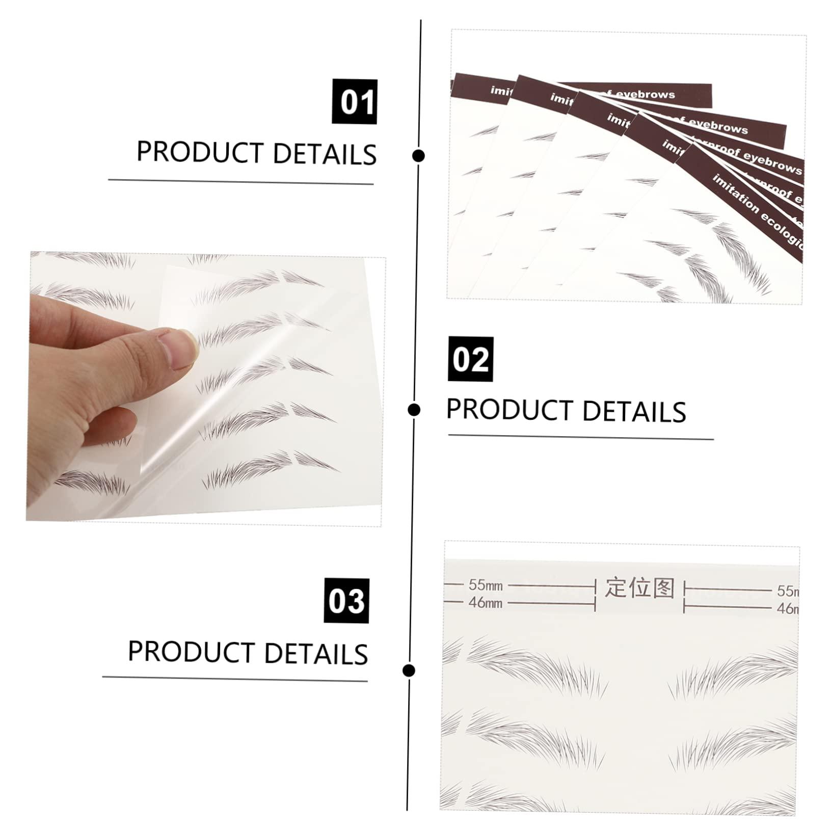 Baluue Baluue 6 Pcs Fake Eyebrow Stickers Natural False Eyebrows Waterproof and Sturdy Skill Needed Temporary Brow Tattoos