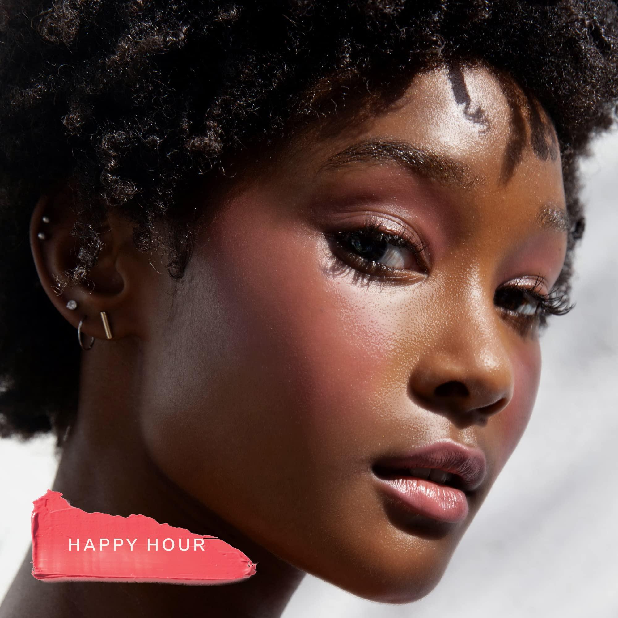 Tower 28 Tower 28 Beauty BeachPlease Cream Blush for Cheeks and Lips - Multi-Purpose Lip and Cheek Tint in Pink Blush - for Sensitive Skin Color HAPPY HOUR, Luminous Finish