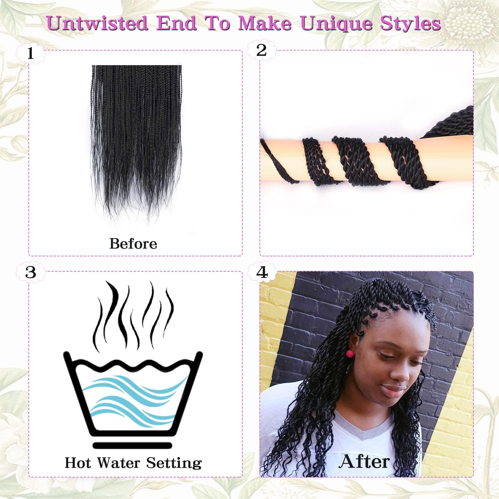 MOSINA Red Crochet Hair For Women, Senegalese Twist Crochet Hair 18 Inch Pre Looped Professional Synthetic Braiding Hair 8 Packs Twist Hair 35 Strands/Pack (18 Inch 1B/BUG)