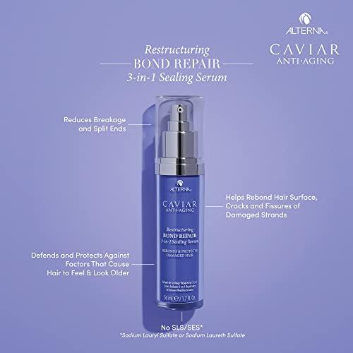 Alterna Haircare Alterna Caviar Anti-Aging Restructuring Bond Repair 3-in-1 Sealing Serum, Rebonds & Protects Damaged Hair,1.7 Fl Oz (Pack of 1)