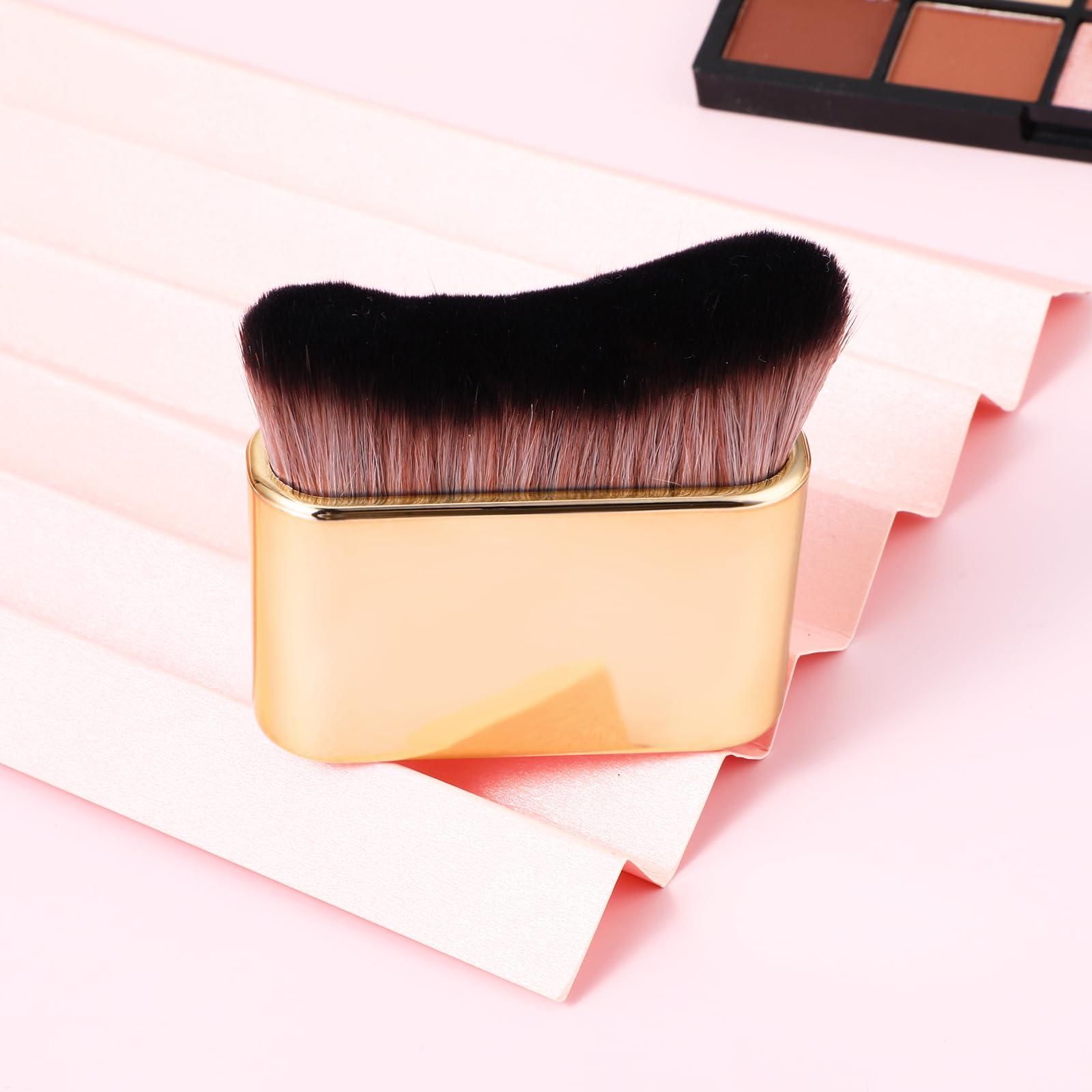 Molain Molain Self Tanner Brush, Large Kabuki Brush for Body, Sunless Tanner Makeup Brushes, Face Makeup Brush for Foundation, Blusher, Shadow, Bronzer (Gold)