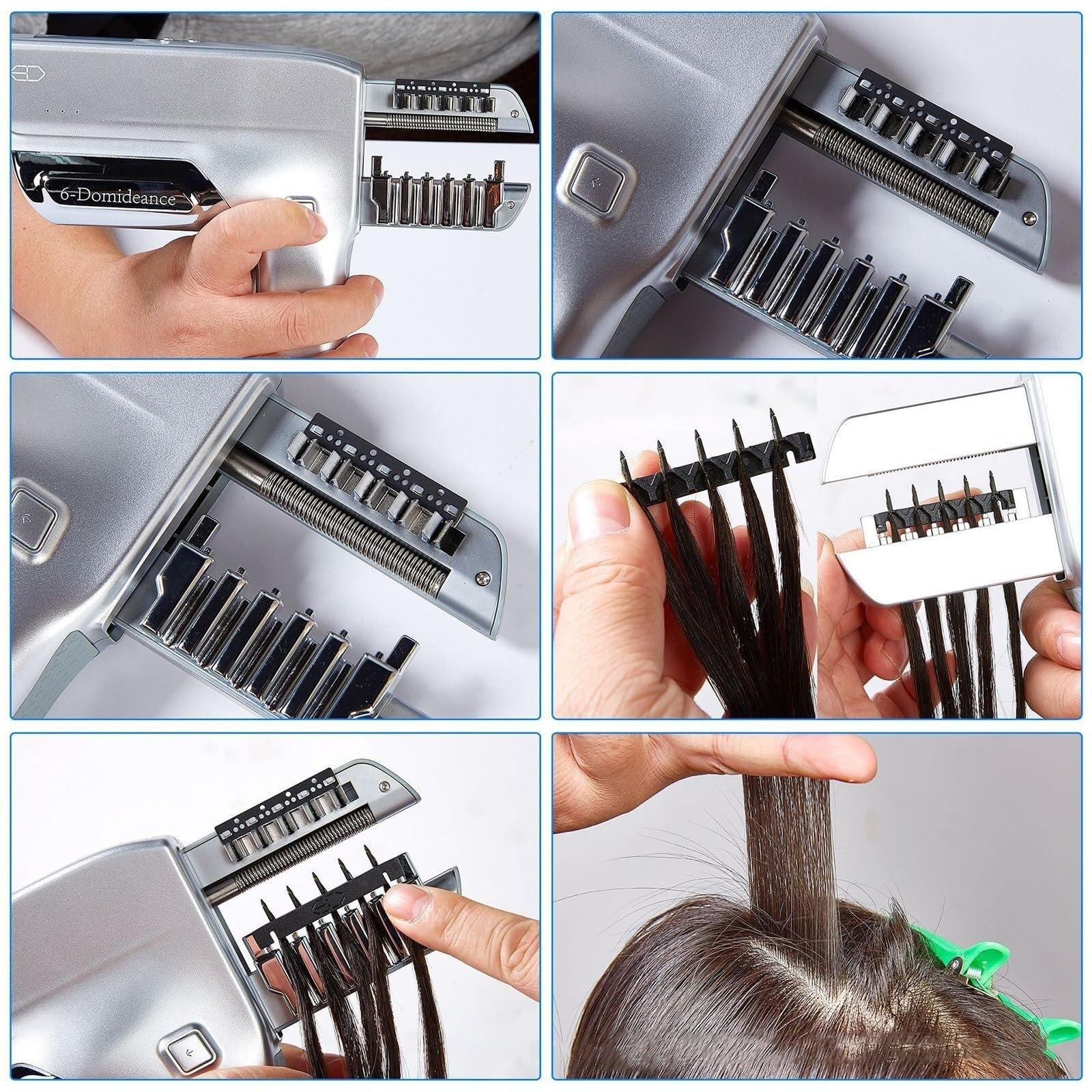 YQDDM YQDDM Hair Extensions Machine,6D Third Generation Hair Extension Machine with Pliers, Invisible Seamless No-Trace Hair Extensions Tool for Salon, Easy to Use