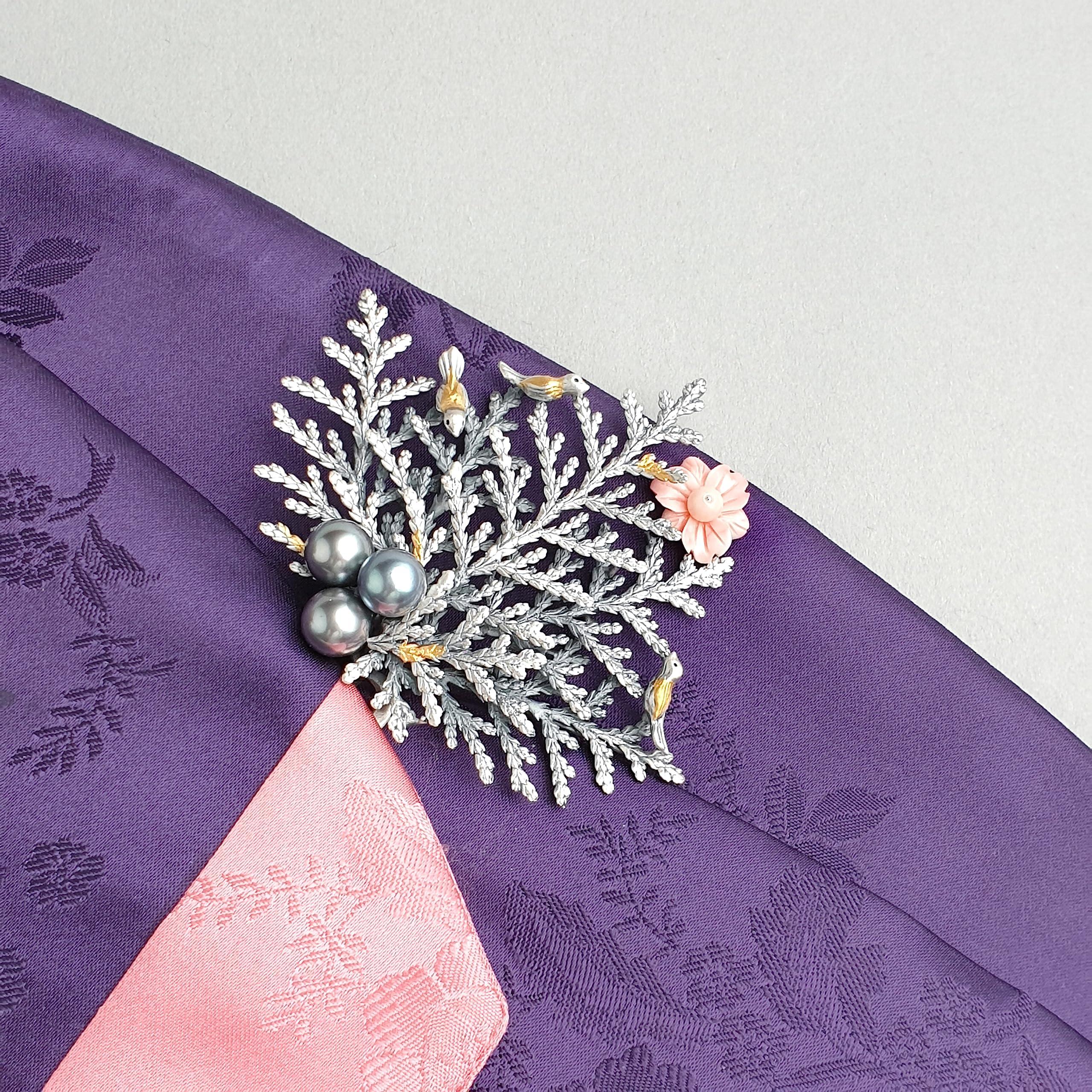 NASCHENKA Naschenka Binyeo Traditional Korean Hanbok Hair Pin Hair Sticks Silver Accessory Wedding Jewelry 1545530
