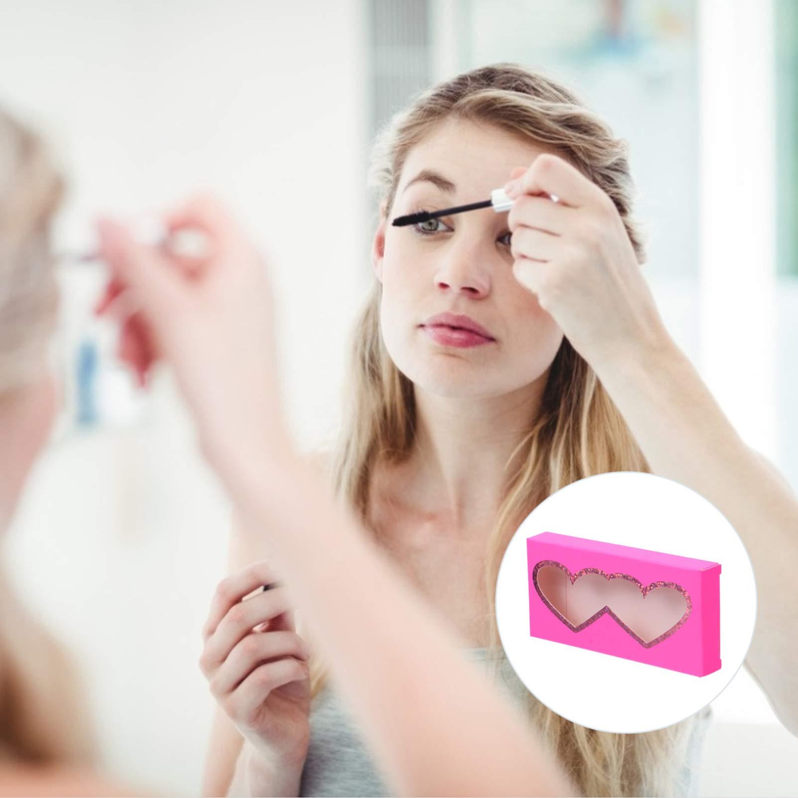 Beaupretty Beaupretty 10pcs Heart Shaped Eyelash Boxes Lash Packaging Container Box for Storage Organizer