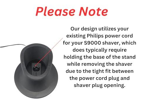 HOYT DESIGN HOYT DESIGN, Charger Stand, Compatible with Philips Norelco S9000 Prestige SP98xx, Base, Cradle, Matte Black (Shaver and Power Cord NOT Included)