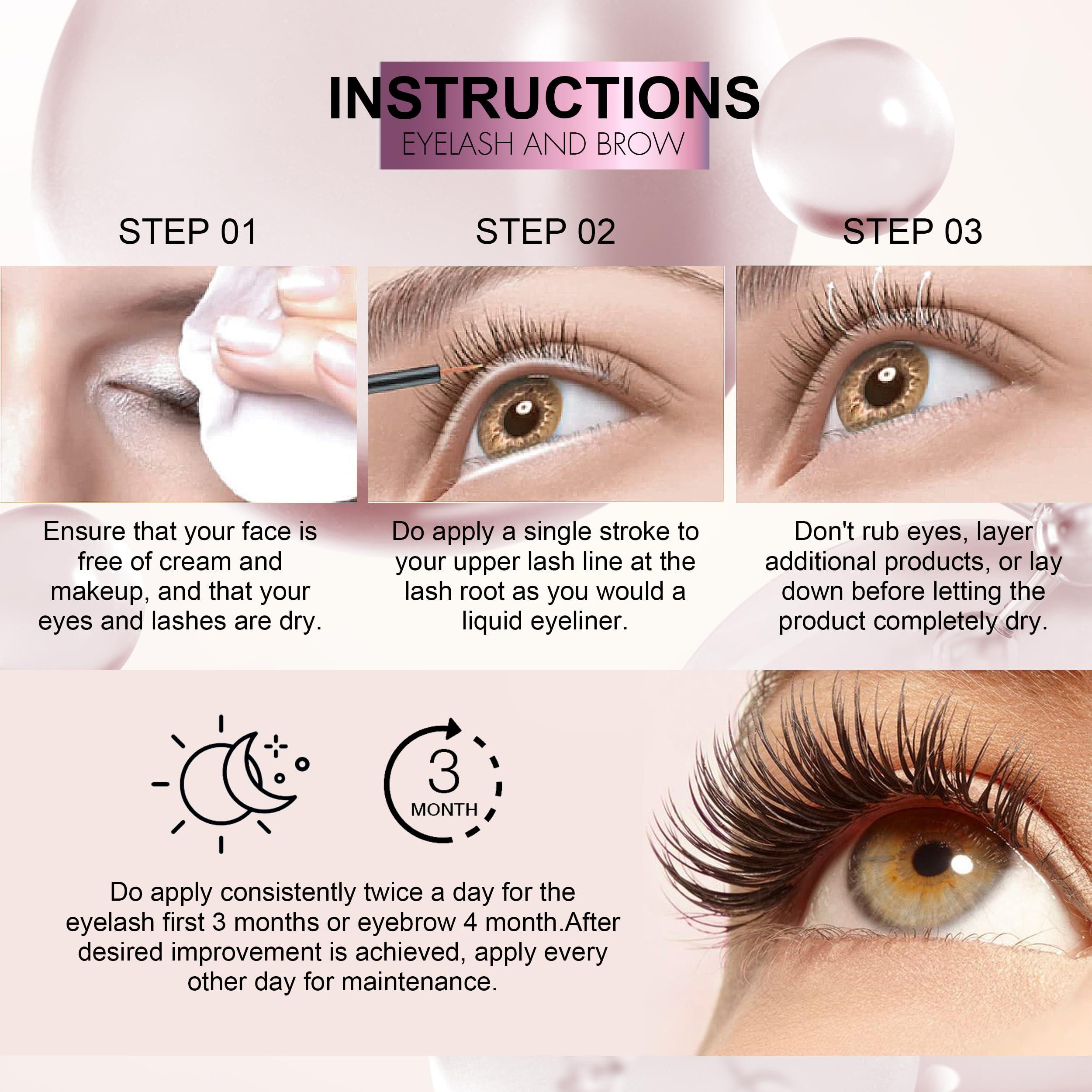 shewin Rapid Eyelash Growth Serum Biotin - Eyebrows Enhancing Vitamins, Peptides, Amino Acids Lash for Thicker, Longer Eyelashes Eyebrows (Irritation-Free Formulated, 3ML)