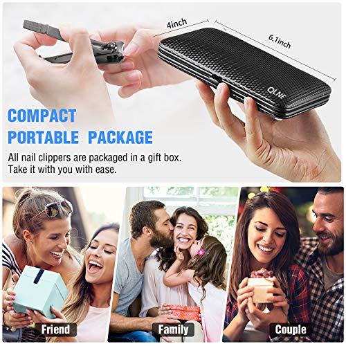 QLNE Manicure Pedicure Kit Nail Clippers Set 18 in 1 High Precision Stainless Steel Cutter File Sharp Scissors for Men & Women Fingernails & Toenails Vibrissac Scissors with Stylish Case (Blue_18in1)