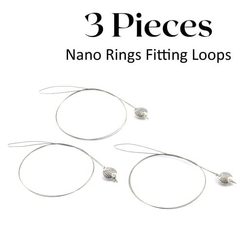 My Hair Tools My Hair Tools Hair Extension Nano Rings Threader Loop Hook Pulling Needle Tool 3pcs Micro Beads Links Feather Hair Extensions Threading Tool (3Pcs Threading Tool), Silver, 24cm