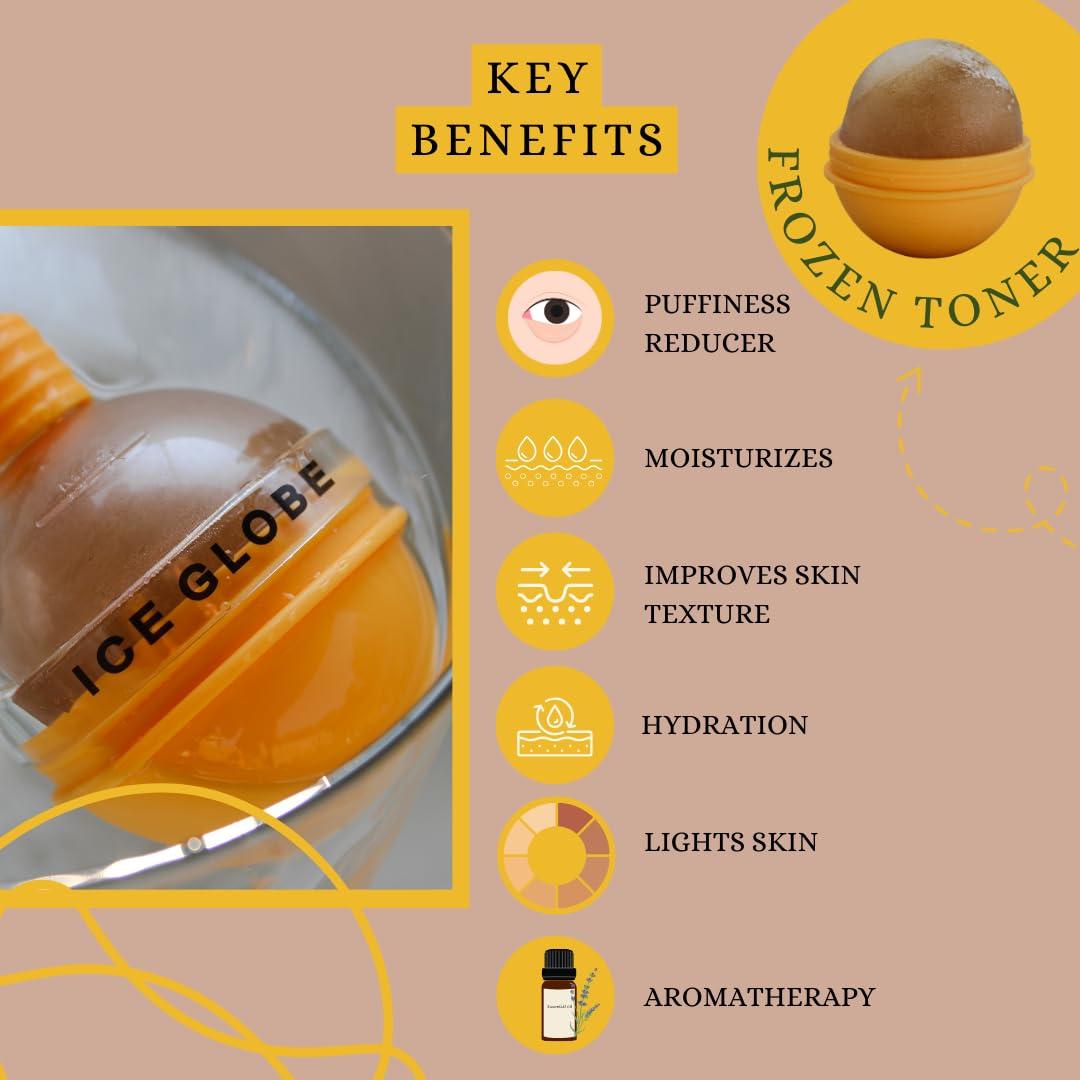 Facial Ice Globe Mango Frozen Face Roller | Ice Ball for Face - Soothing Facial Ice Roller for Women and Men, Skin Refreshing Face Icer, Ideal for Puffiness Relief