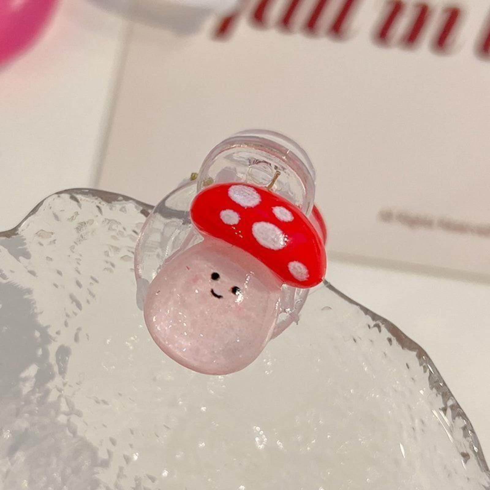 Generic A Pair of Hair Claw Clips,Summer Sweety Cute Hair Clamps Non Slip Strong Hold Barrettes Accessories for Hair Styling Accessories (Mushroom)