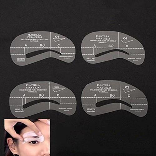 Broadfashion 4 Styles Reusable Eyebrow Shaping Stencils Template Grooming Kits (A5-A8)