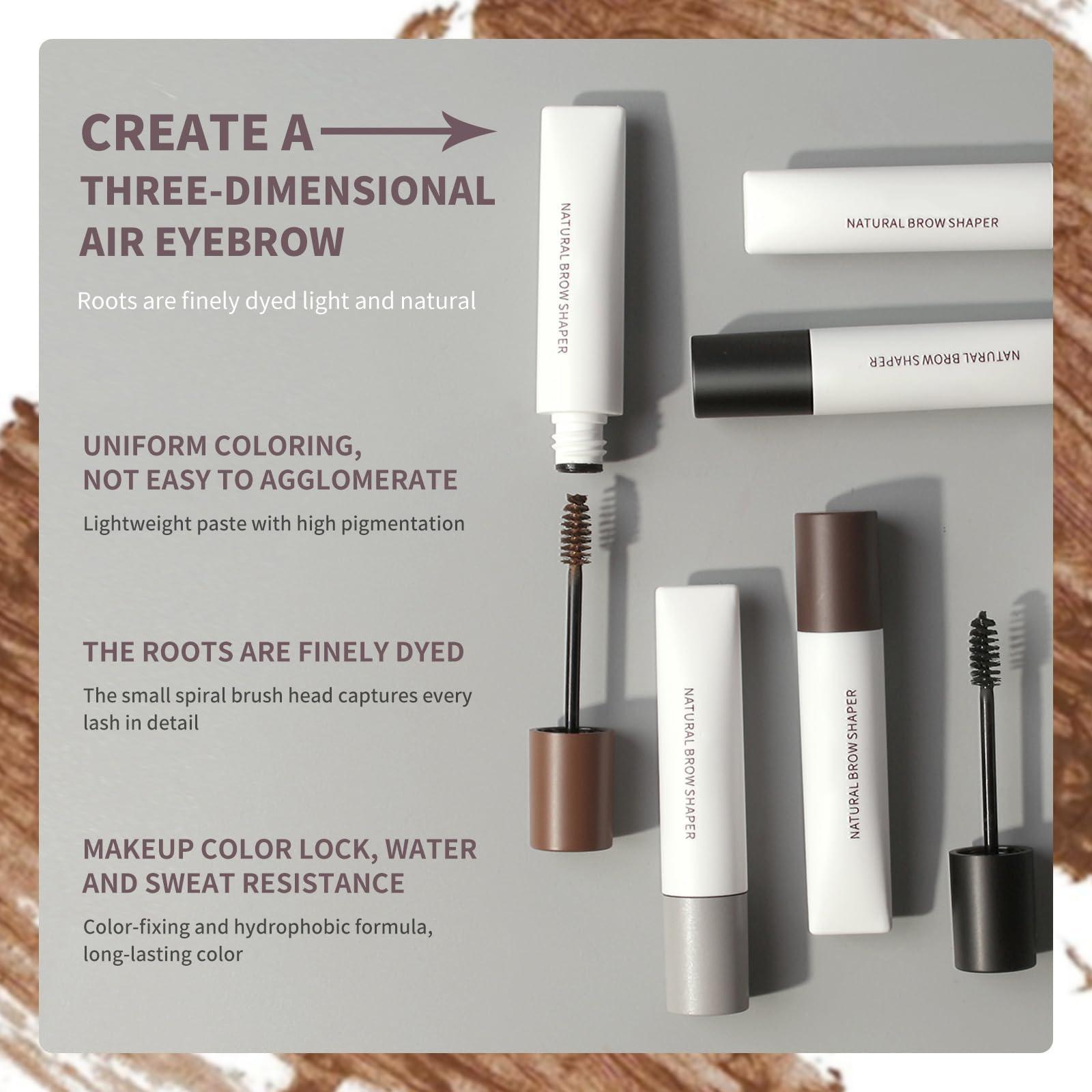 AKARY AKARY Eyebrow Gel Waterproof Grey Tinted Eyebrow Mascara, Natural Thickening Brow Shaper Instant Wild Eyebrow Shaping Makeup Gel, Long Lasting Volumizing Quickly Fixing Eyebrow Makeup, 03 Natural Grey
