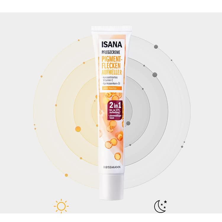 CHONGTAI 1 PC Isana Pigment Flecken 2 in 1, Vitamin C Freckle and Darkness Removal Serum, Removing Darkness and Pimple Spots Around Mouth, Get A Clear Transparent and Even Complexion, 50ml.