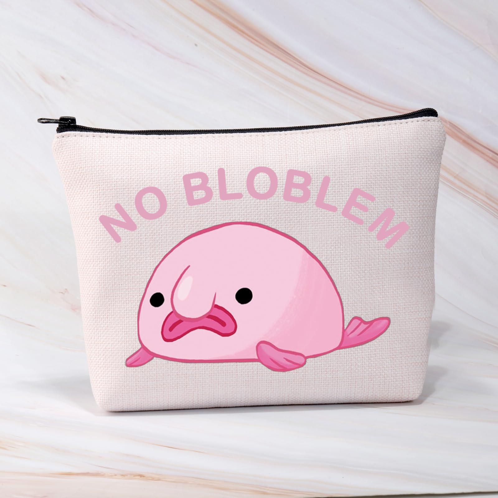 BDPWSS BDPWSS Blobfish Makeup Bag Blobfish Lover Gift No Bloblem Gift For Blobfish Fans Gift Fish Lover Gift Sea Animal Lovers Gift (No Bloblem)
