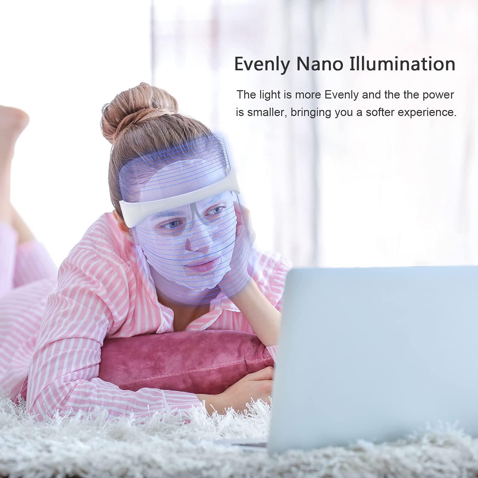 Generic Led Face Mask Light Therapy, 3 Colors Light Therapy Facial Photon Beauty Device for Facial Rejuvenation, Anti-Aging