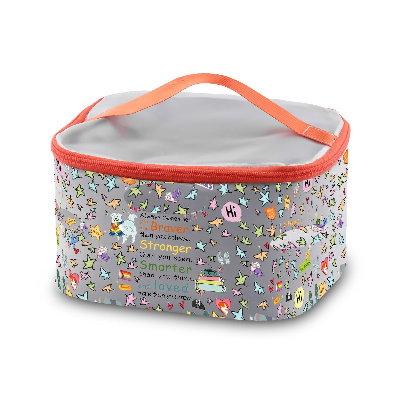 PXTIDY PXTIDY Heart Stop Tv Show Cosmetic Makeup Case Lgbtq Gift Hi Hi Leaves Travel Zipper Pouch Spotify Inspired Makeup Bag