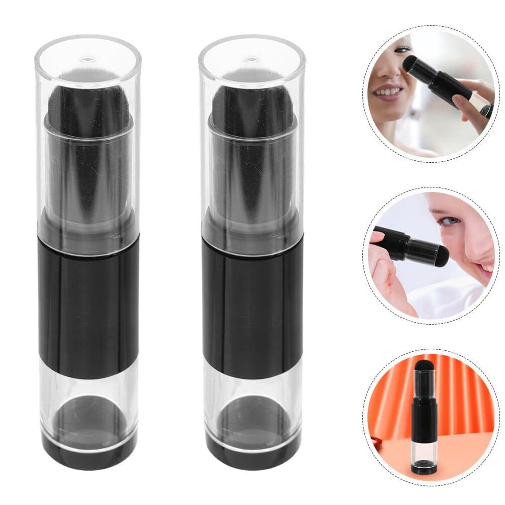 Beavorty Beavorty Retractable Makeup Brush 2pcs Brush Blush Brush Portable Powder Brushes Foundation Blending Brush with Refillable Bottle Jar for Powder Cosmetics A