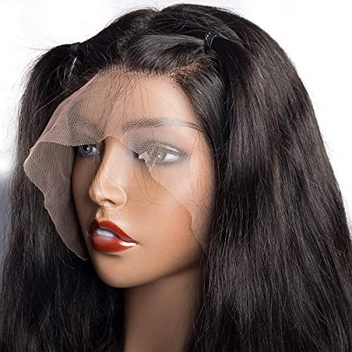 L/W 360 Lace Frontal Wig Cap with Baby Hair Body Wave Brazilian Virgin Hair 100% Unprocessed Human Hair Wigs for Black Women 150% Density (22inch)