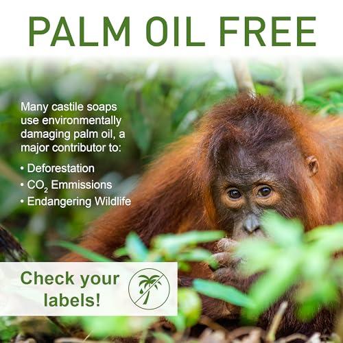 Seven Minerals Pure Castile Soap - No Palm Oil, GMO-Free - Gentle Liquid Soap For Sensitive Skin & Baby Wash - All Natural Vegan Formula with Organic Carrier Oils (64 FL Oz, An Unscented)