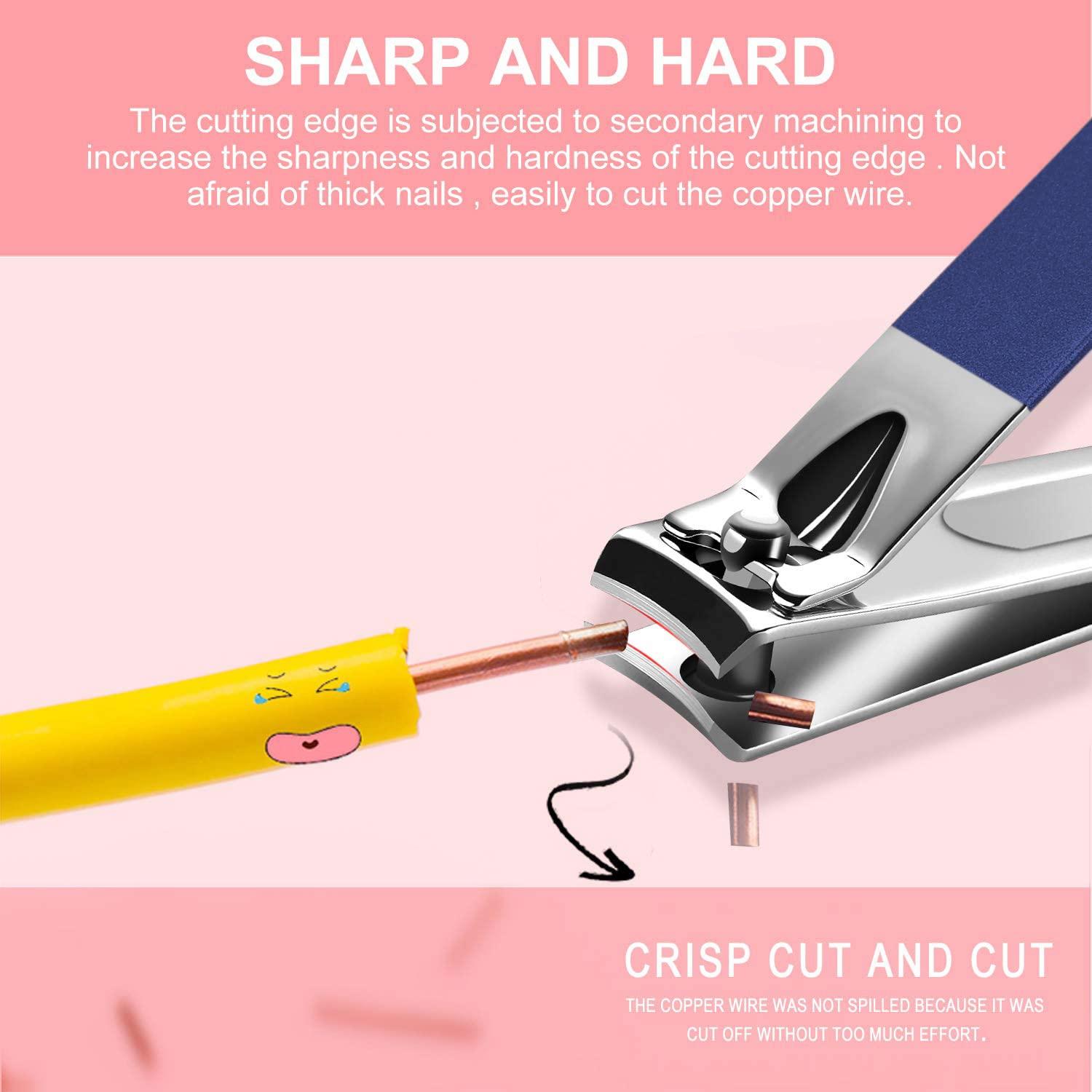 Aceoce Nail Clipper Set Manicure Set Men Aceoce Travel Manicure Grooming Kit Gift for Men Lovers Parents Mini 4PCS Personal Nail Care Tools (Blue)