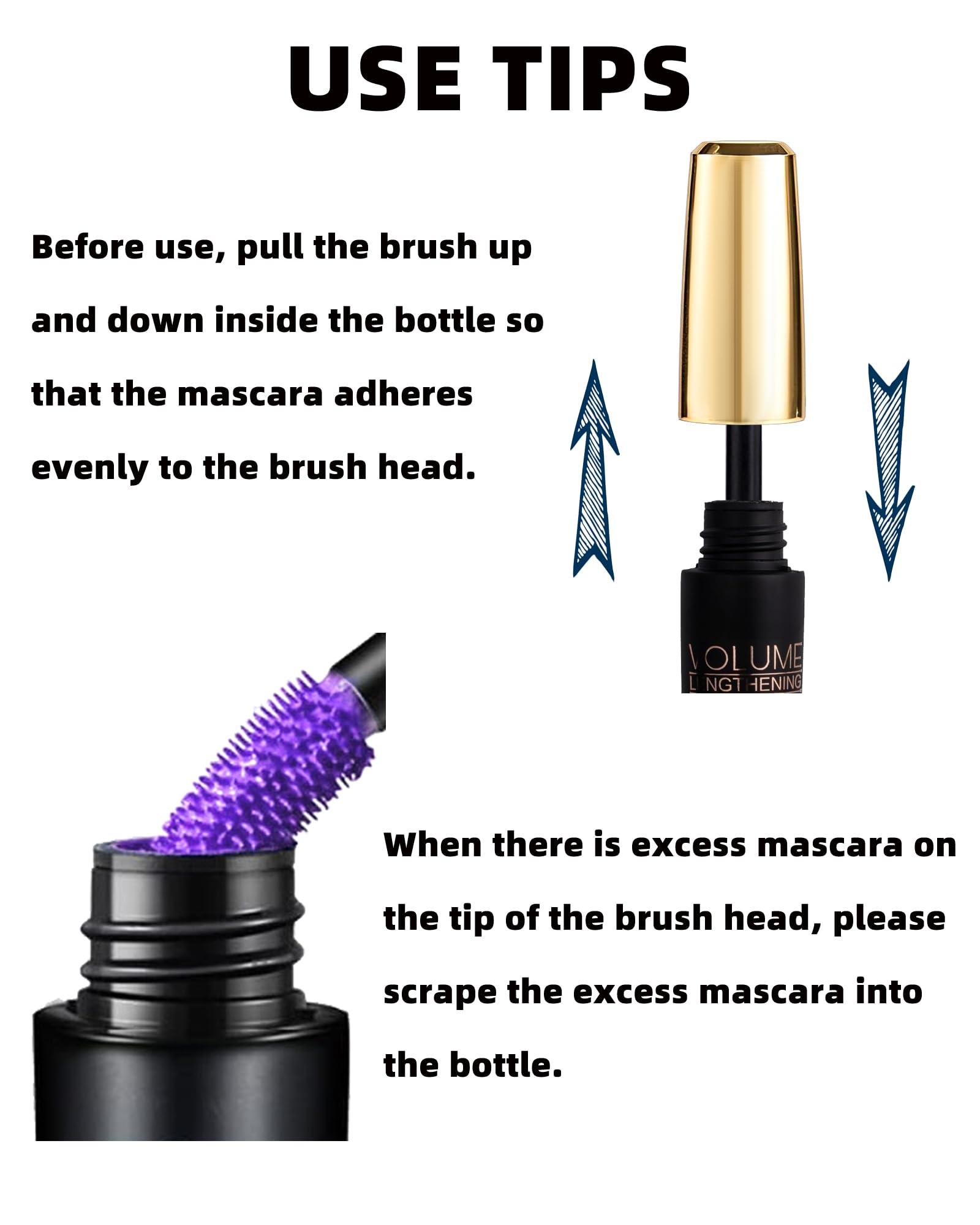 Lestpola Burgundy Mascara Waterproof Tubing Mascara, Volume and Length Voluminous Colored Mascara for Eyelashes, Long Lasting Smudge-proof Lengthening 5D Lash Mascara with Silk Fiber, No Flaking or Clumping