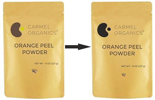 CARMEL ORGANICS Orange Peel Powder, 8 Ounce or 227 Grams(Pack of 1) | Pure and Natural | By Carmel Organics | For Skin Care No Added Preservative | Citrus Sinensis Powder