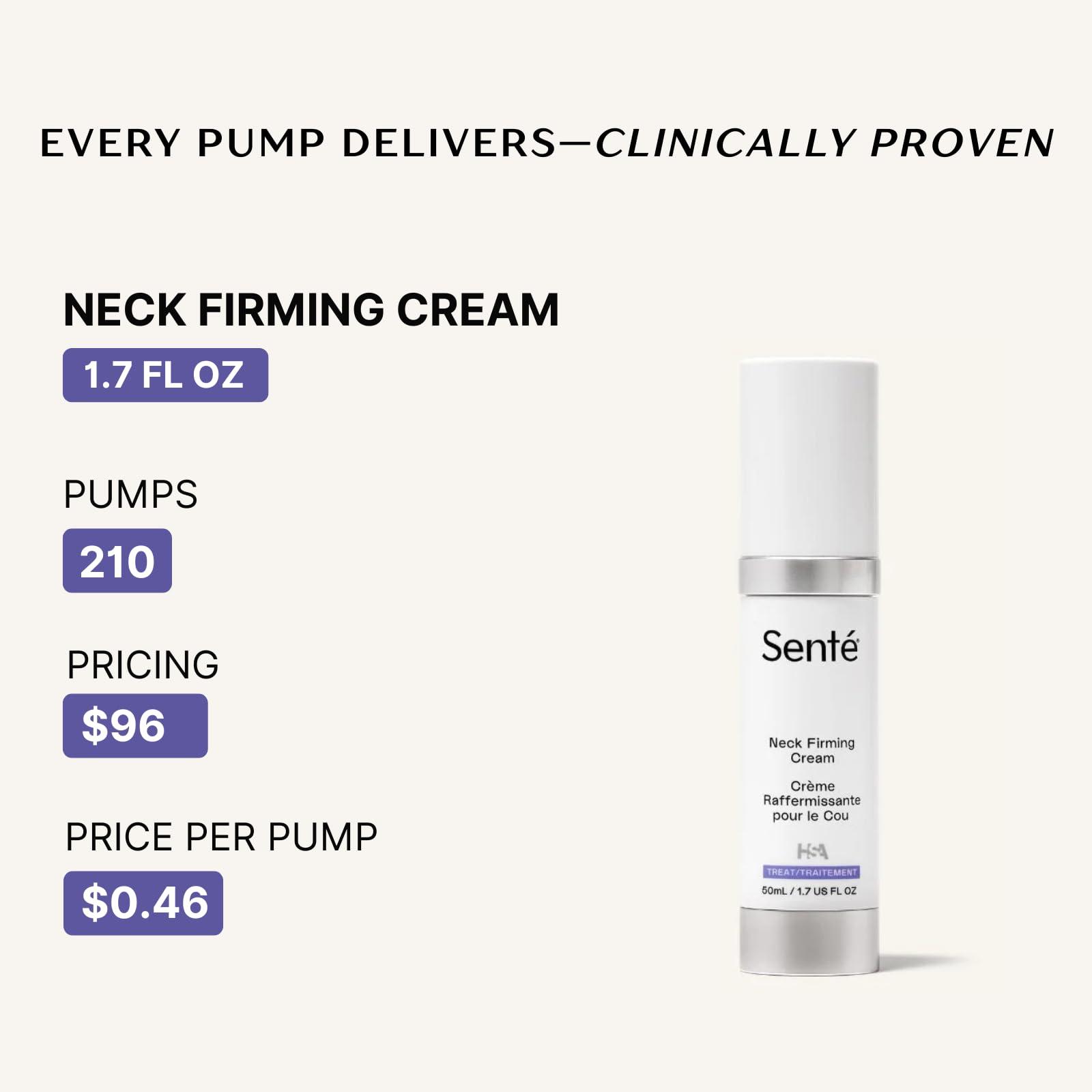 Sent Sent Neck Firming Cream - Advanced Anti-Aging Firming and Lift Cream with Patented HSA, Caffeine and Vitamin C - 1.7 Oz