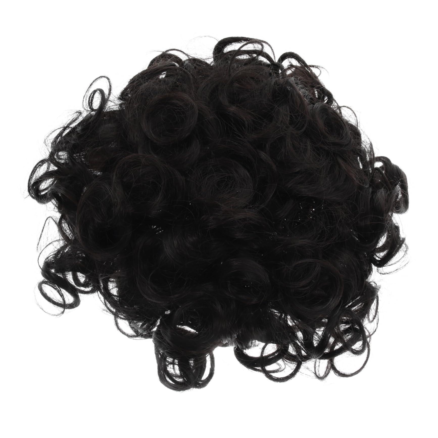 FOMIYES FOMIYES 2pcs Piece messy hair bun scrunchies human hair scrunchie hair bun extensions updo hair bun ponytail wig curly wigs fake buns Miss hair accessories High temperature wire drawstring