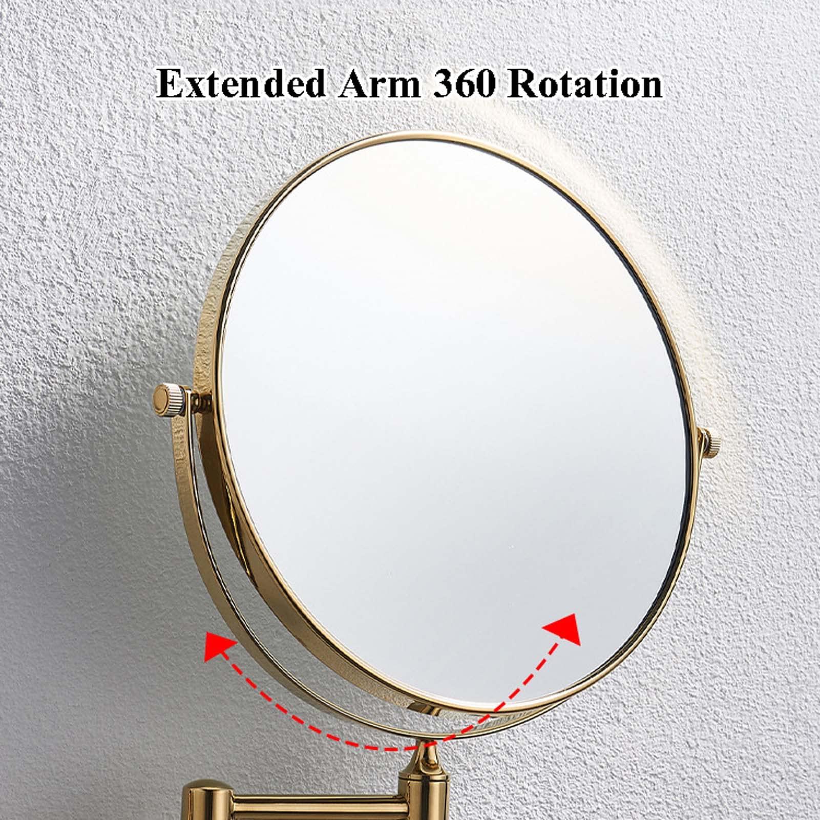 YSUEFIJO YSUEFIJO Wall Mounted Makeup Mirror, Double Sided Cosmetic Mirror, Portable Shaving Barber Mirror, 1X/3X/5X/7X/10X Magnifying Vanity Mirror, 360 Degree Swivel, for Makeup, Hair Styling