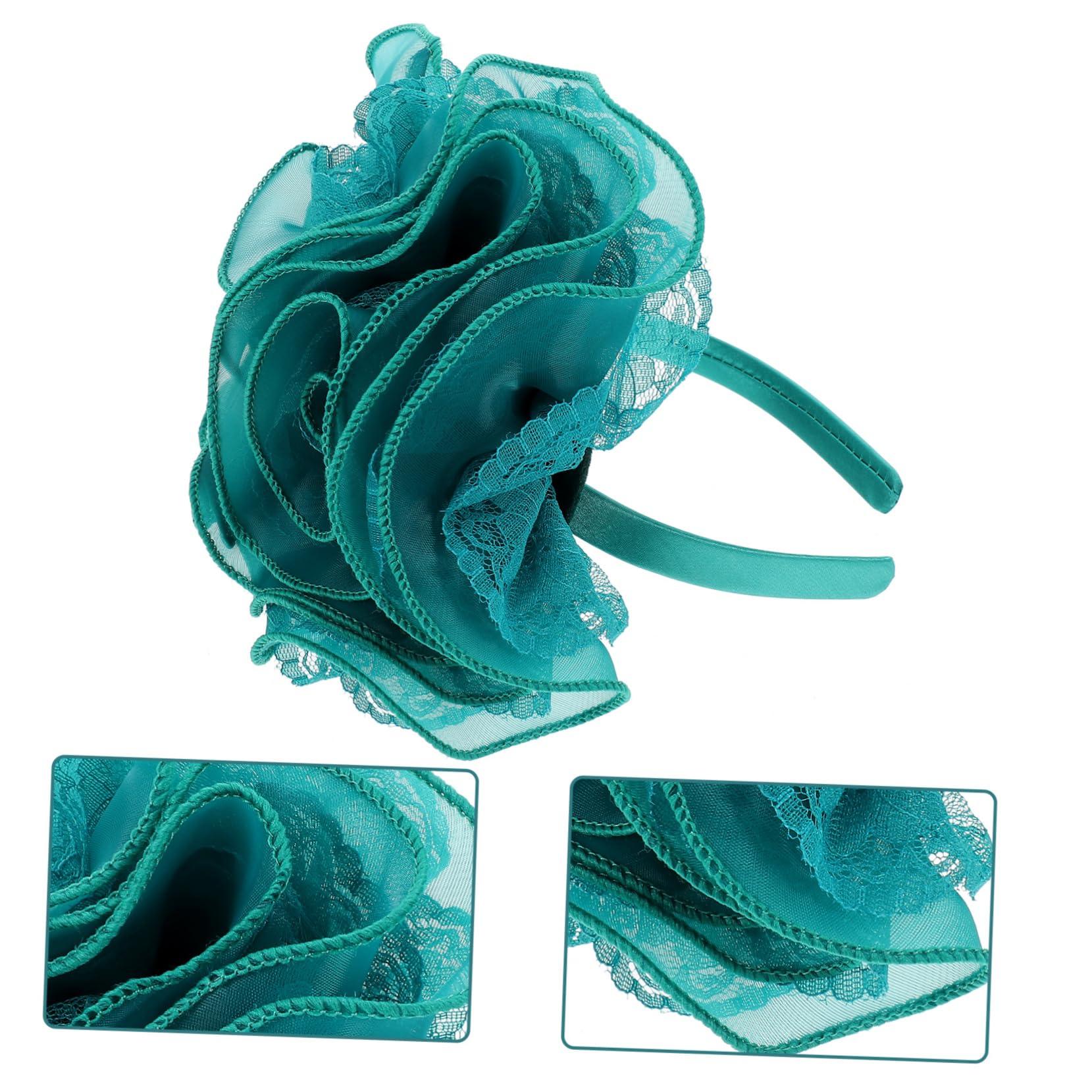 SOESFOUFU SOESFOUFU Lace Metal Green Bridal Headband Headband for Women Wedding Hair Accessories Large Headband for Bridal