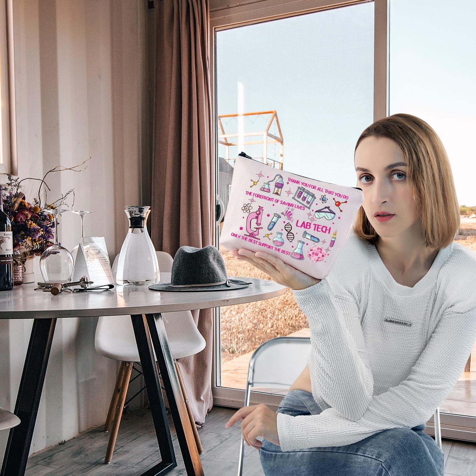 Zuo Bao Zuo Bao Lab Tech Makeup Bag Lab Technician Gift The Forefront Of Saving Lives Cosmetic Bag Lab Week 2024 Gift (Lab Tech)
