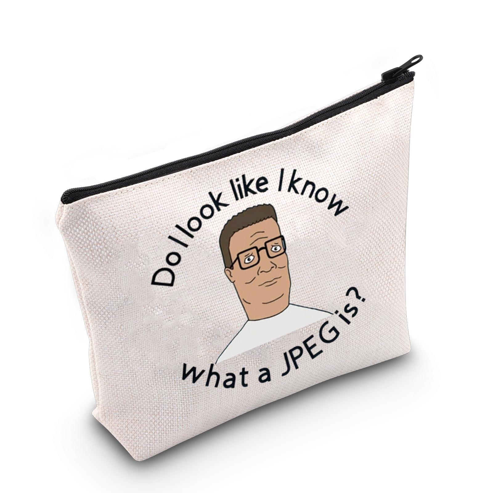 ZJXHPO ZJXHPO King Of The Hill Hank Toiletry Bag Do I Look Like I Know What A JPEG Is Makeup Bag With Zipper King Of The Hill Hank Gift (JPEG)