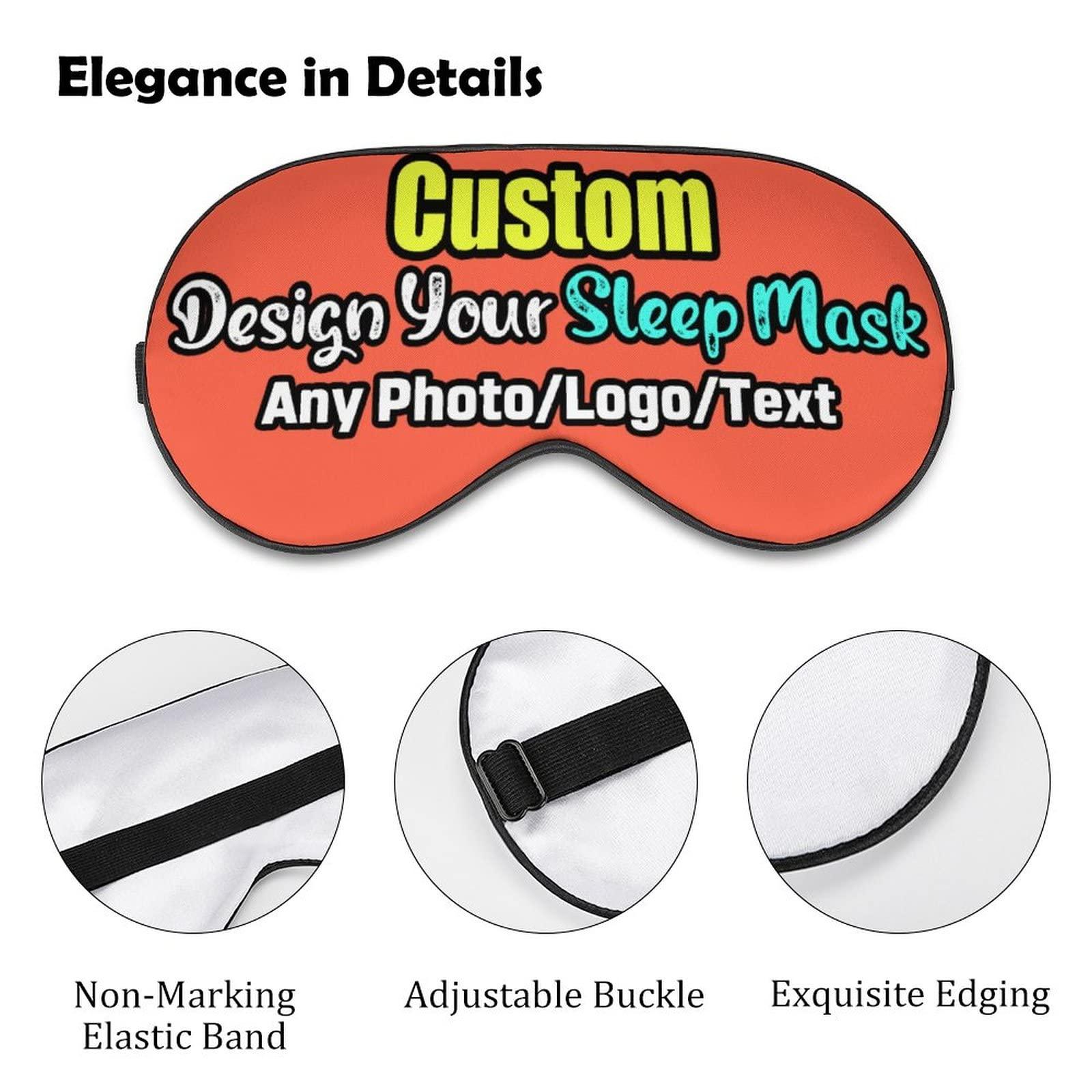 HXHX HXHX Custom Sleep Mask Add Funny Design, Personlized Photo Sleeping Mask Customizable Gifts, Custom Text Eye Mask Adjustable and Soft Tomato Style36