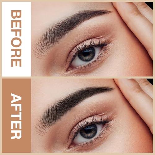 WanTuoluo 4 Pcs Ultimate Eyebrow Retractable Definer Pencils,Dual-Sided Natural Soft Textured Eyebrow Pencil, for Daily Look Eyebrow Makeup,Brow Brush,Fine Tip-Black