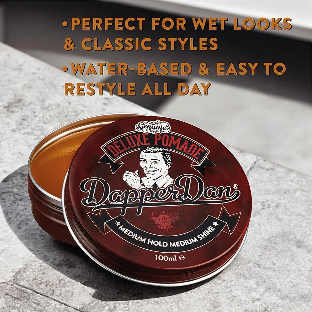 Dapper Dan Dapper Dan Deluxe Pomade Medium Hold and Shine Pomade for Men 1 x 100ml Sea Salt Spray for Textured Matte Finish 1 x 200ml