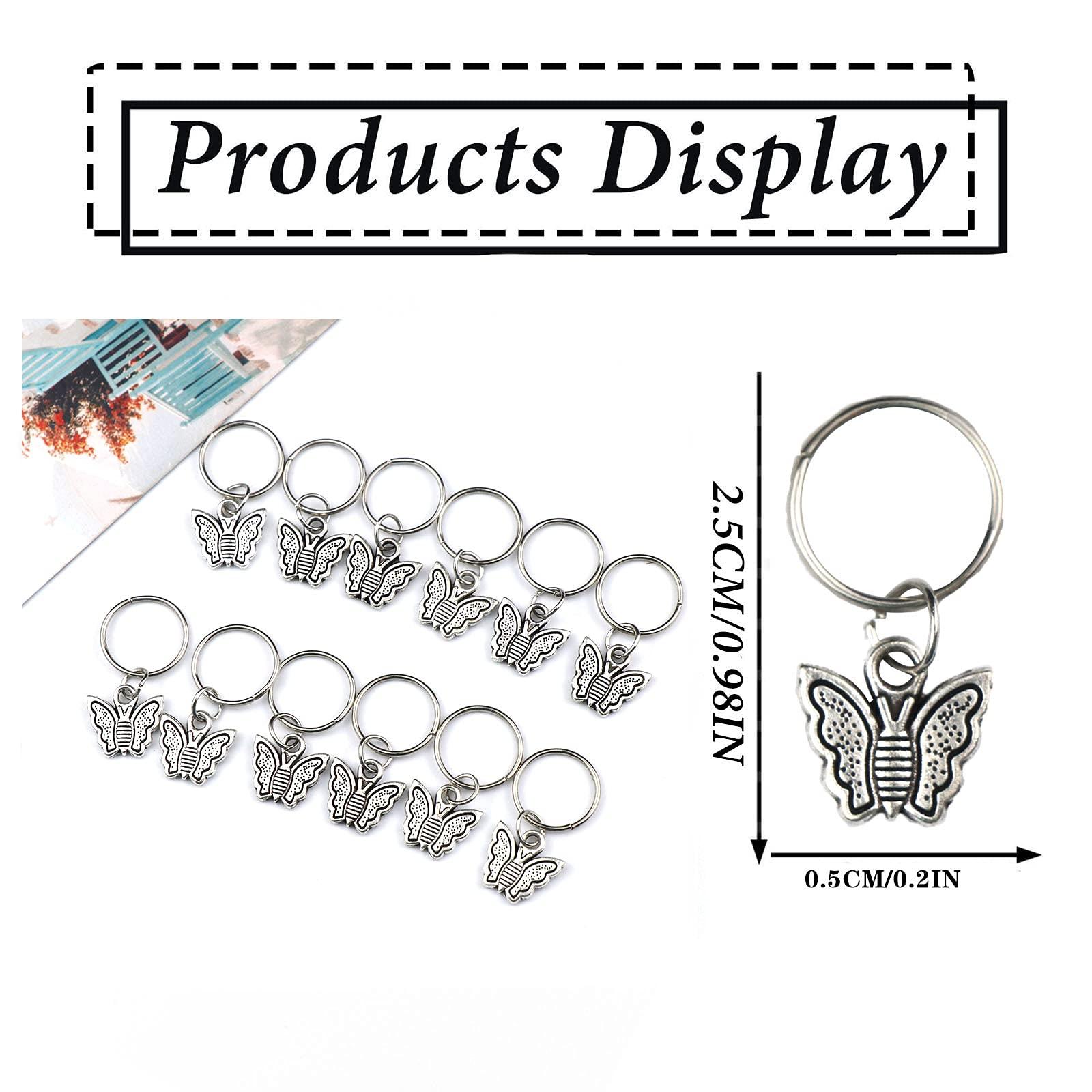 NAISKA NAISKA Retro Silver Butterfly Hair Clips for Dreadlocks, Braids Accessories, Women\'s Hair Jewelry - Butterflies Cuffs, Charms, Rings (12PCS)