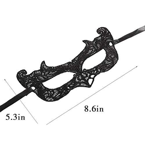 Barode Barode 3 Pcs Venetian Masquerade Mask Eyes Lace Masks Luxury Black Halloween Christmas Party Ball Fancy Dress for Women and Girls (3 Pcs)