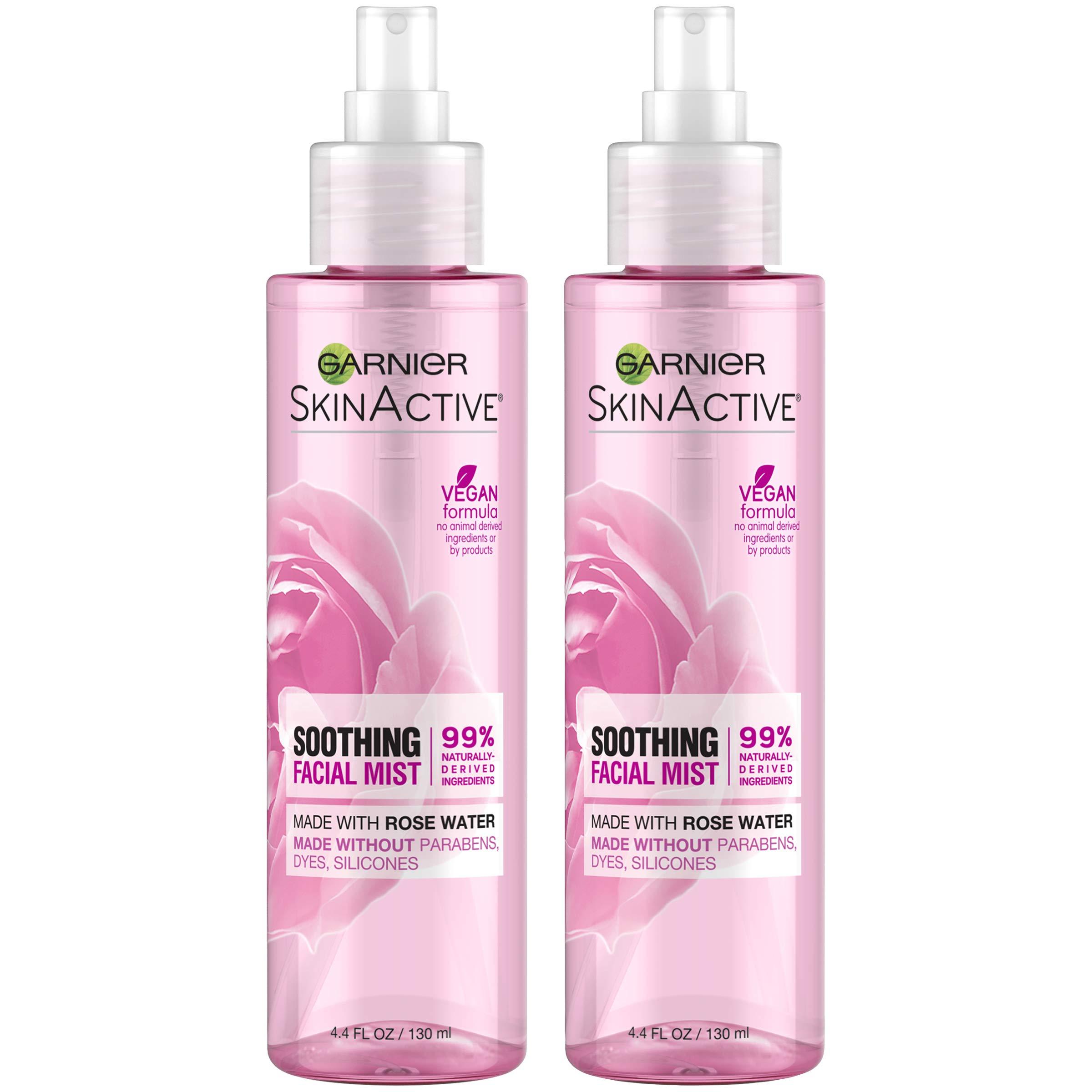 Garnier Garnier Facial Mist Spray with Rose Water, 4.4 Fl Oz (130mL), 2 Count (Packaging May Vary)