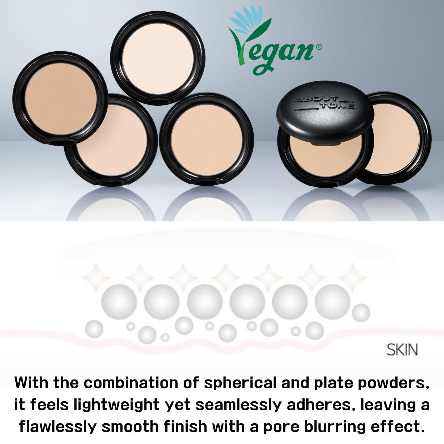 ABOUT TONE [ABOUT TONE] Blur Powder Pact (04 TAN) + Sebum Cut Powder Pact BUNDLE SET/Pressed Powder Pact with Mirror and Puff, Face Makeup Setting Powder, Finishing Powder with Sebum Control, Vegan