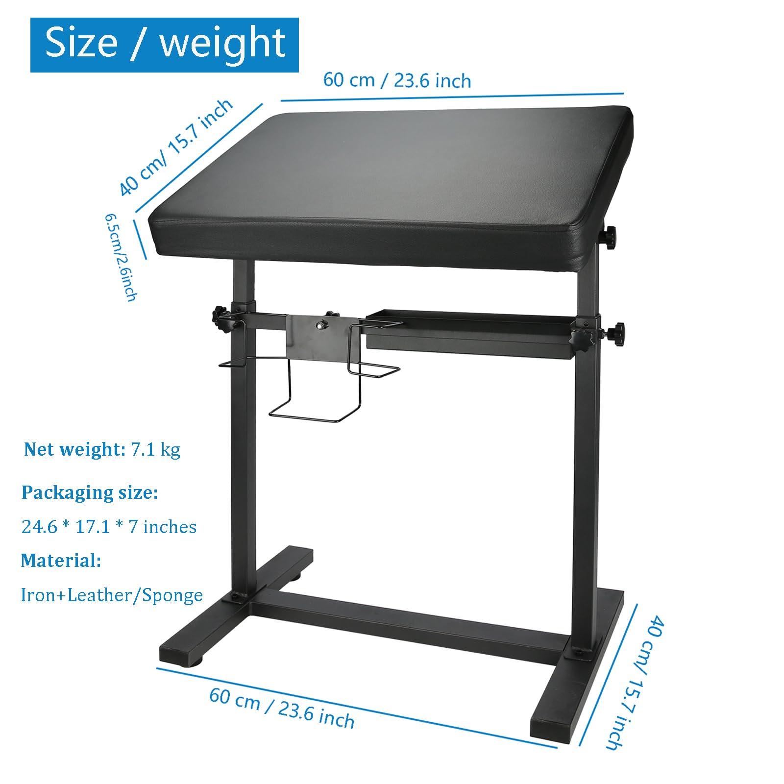 Hombtce XL Tattoo Arm Rest, Tattoo Armrest, Hombtce Multifunctional Large Tattoo Armrest, Base Structure w/Strong Stability, With Glove Rack, Pigments Rack, Quick installation, Adjustable Height