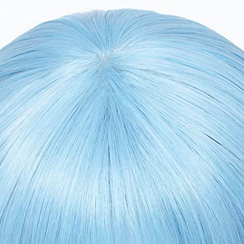Aicos Blue Straight Cosplay Wig | Alacos Cosplay Wig for Jujutsu Kaisen Miwa Kasumi + Free Cap