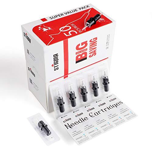STIGMA STIGMA #12 Standard 0.35mm Disposable Tattoo Cartridge Needles 50pcs Assorted Sizes 3RL 5RL 7RL 9RL 3RS 5RS 7RS 9RS 7M1 1211M1 of Round Liner / Round Shader/Weaved Magnum EN05-50KIT-B