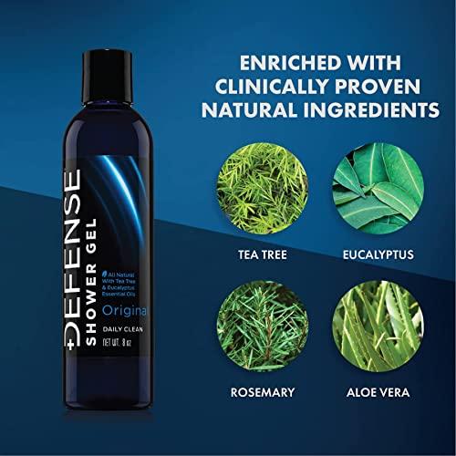 Defense Soap Defense Soap Organic Tea Tree Body Wash | All Natural Shower Gel with Tea Tree Oil, Eucalyptus Oil, and Aloe Vera. Wrestling Inspired, For All Mens & Womens Skin Types. 8 oz