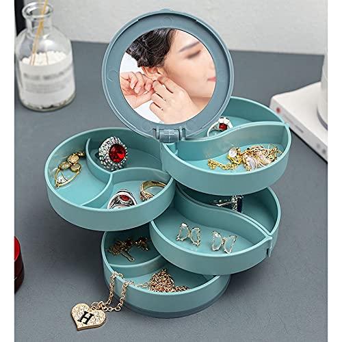 BinOxy BinOxy Makeup Organizer Dressing Table With Lid Jewelry Box Multi-layer Rotating Desktop Storage Box With Mirror Cosmetic Storage Box Makeup Storage Shelf