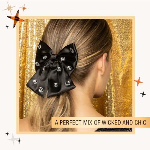 Conair Scunci by Conair Bow Barrette w/Gem Stones - hair accessories - hair accessories for women - Holiday - Black bow - Black hair bows