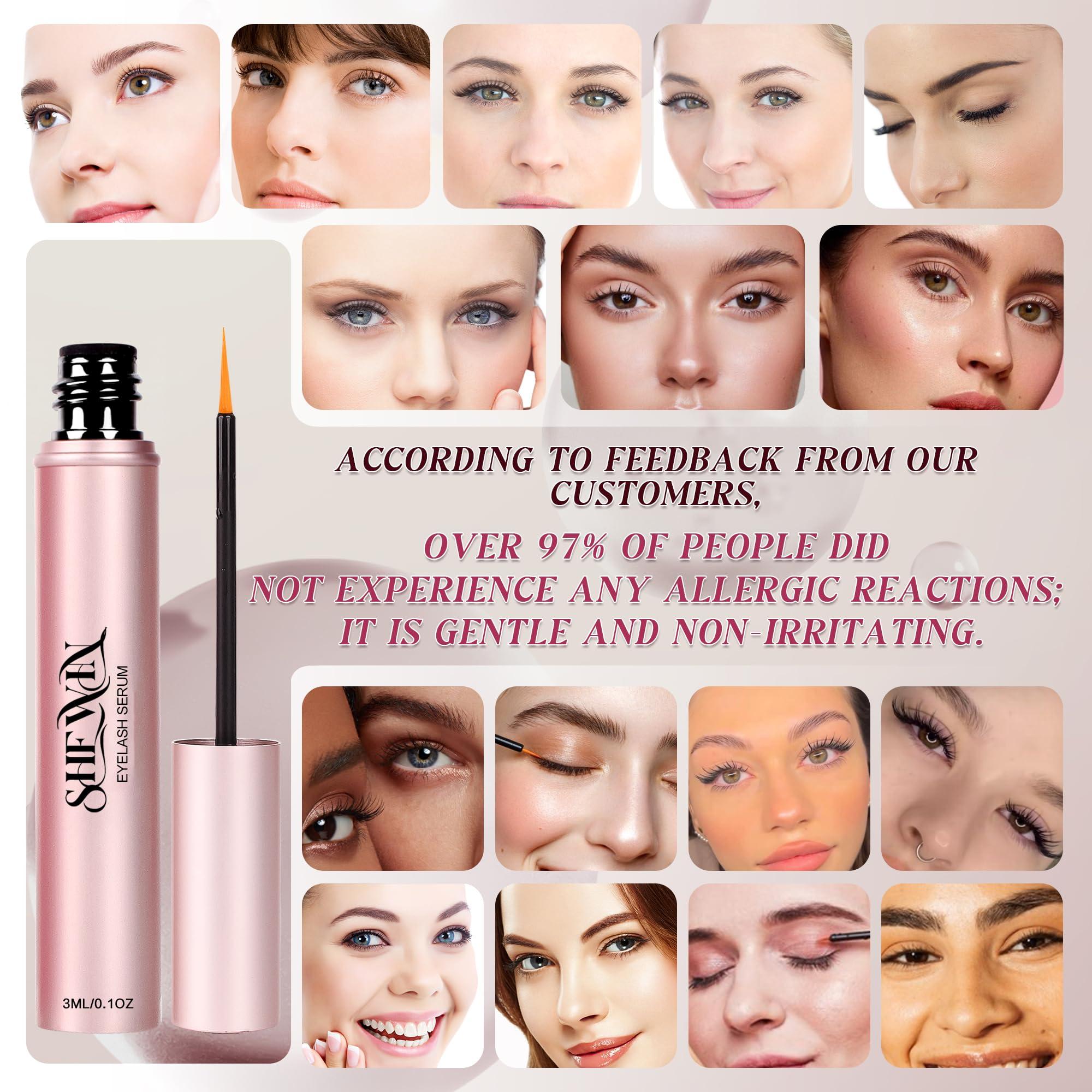 shewin Rapid Eyelash Growth Serum Biotin - Eyebrows Enhancing Vitamins, Peptides, Amino Acids Lash for Thicker, Longer Eyelashes Eyebrows (Irritation-Free Formulated, 3ML)