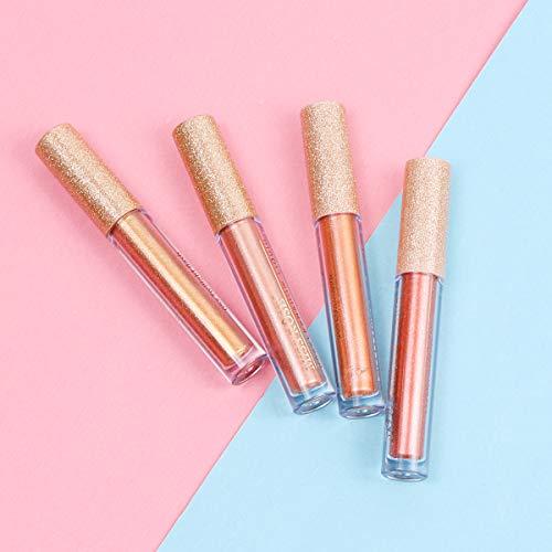 Aooba 4 Colors Glitter Liquid Eyeshadow, Makeup Glitter Gloss for Eyes Shimmer Eyeliners Waterproof Long Lasting Sparkling Eye Shadow Set