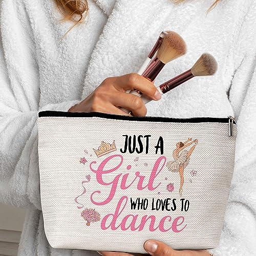 GREOXG GREOXG Just A Girl Who Loves to Dance Makeup Bag Ballerina Cosmetic Travel Bag Dancer Friendship Gifts for Dance Lovers Girls Teens Women Birthday Christmas-A35