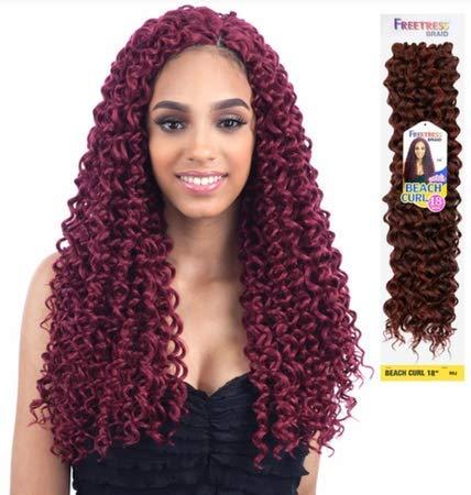 Freetress BEACH CURL 18" (6 Pack, 2 Dark Brown) - Freetress Synthetic Crochet Braid