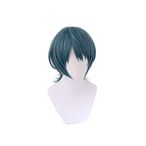 Junww Junww Fire Emblem ThreeHouses Male Byleth Beleth Blue Short Wig Cosplay Costume Heat Resistant Synthetic Hair Men Party Role Play Wigs
